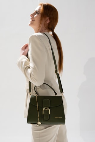 Sac bandoulière en cuir Allana - Vert