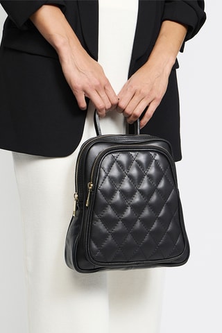 Sac à dos en cuir Capucine - Noir