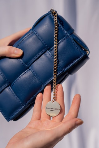 Sac bandoulière en cuir Atta - Bleu