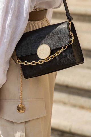 Sac bandoulière en cuir Alice - Noir