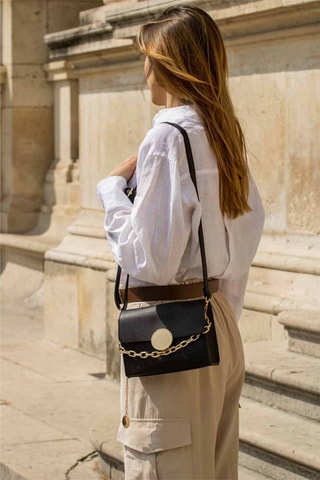 Sac bandoulière en cuir Alice - Noir