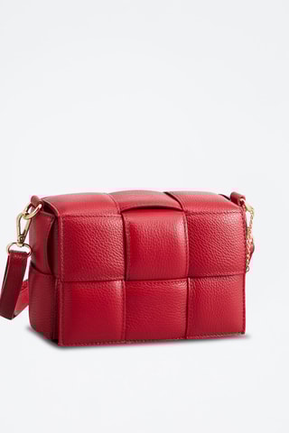 Sac bandoulière en cuir Lea - Rouge foncé