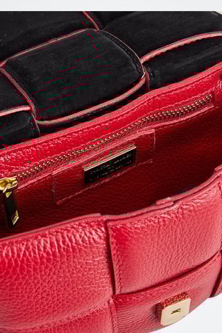 Sac bandoulière en cuir Lea - Rouge foncé