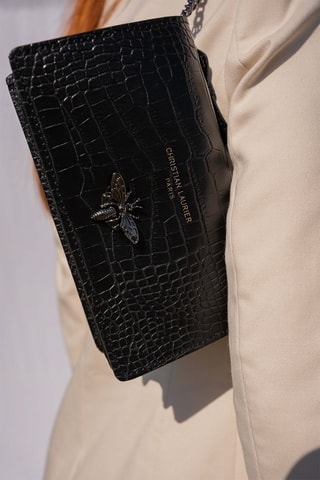 Sac bandoulière en cuir Stacy - Noir