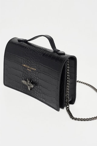 Sac bandoulière en cuir Stacy - Noir