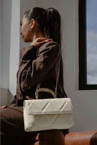 Sac à main en cuir Enya - Blanc - Blanc