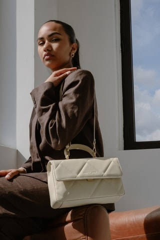 Sac à main en cuir Enya - Blanc - Blanc