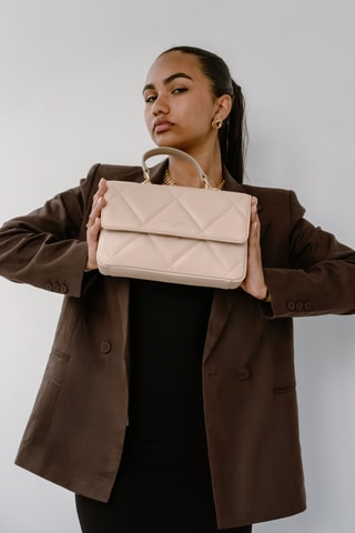 Sac à main en cuir Enya - Taupe clair - Taupe