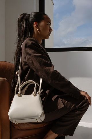 Sac à main en cuir Kiara - Blanc - Blanc