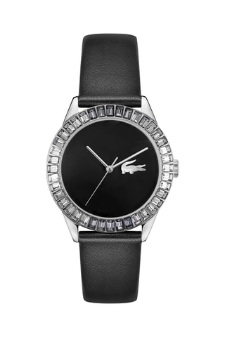 Leren Quartz Horloge - Zwart en Zilverkleurig