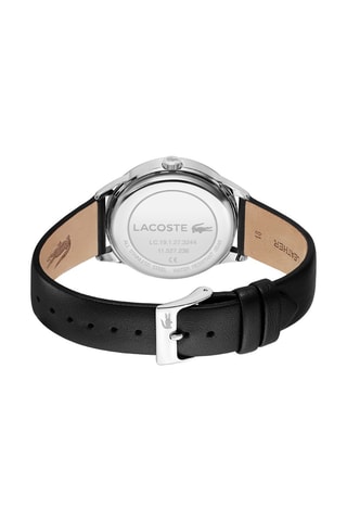 Leren Quartz Horloge - Zwart en Zilverkleurig