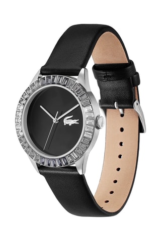 Leren Quartz Horloge - Zwart en Zilverkleurig