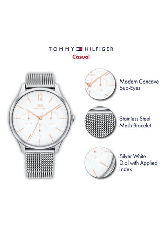 Stalen Quartz Horloge Layla - Chronograaf - Zilverkleurig en Wit
