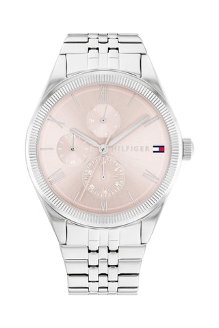 Stalen Quartz Horloge Monica - Chronograaf - Zilverkleurig en Roze