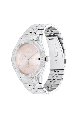 Stalen Quartz Horloge Monica - Chronograaf - Zilverkleurig en Roze