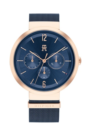 Stalen Quartz Horloge - Marineblauw en Roségoudkleurig