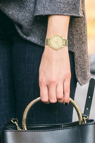 Stalen Quartz Horloge - Goudkleurig