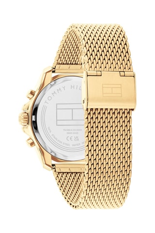 Stalen Quartz Horloge - Chronograaf - Goudkleurig en Groen