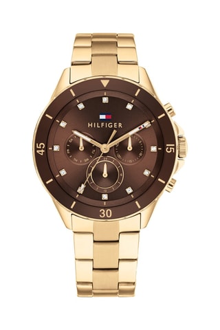Stalen Quartz Horloge - Goudkleurig en Bruin