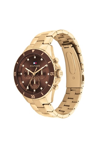 Stalen Quartz Horloge - Goudkleurig en Bruin
