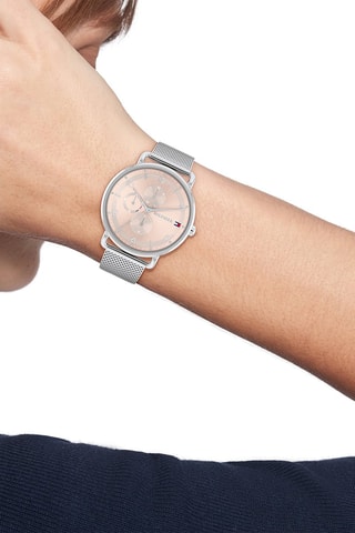 Stalen Quartz Horloge Lily - Chronograaf - Zilverkleurig en Roze