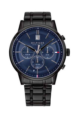 Stalen Quartz Horloge Kyle - Chronograaf - Zwart en Donkerblauw