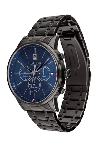 Stalen Quartz Horloge Kyle - Chronograaf - Zwart en Donkerblauw
