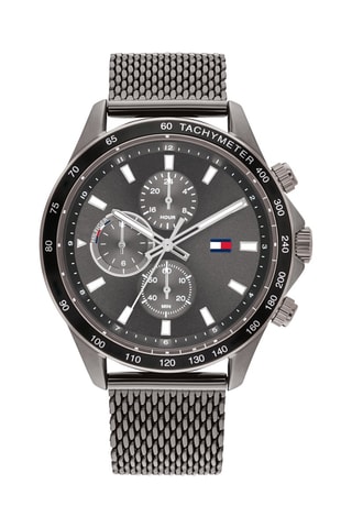 Stalen Quartz Horloge - Tachymeter - Zilverkleurig en zwart
