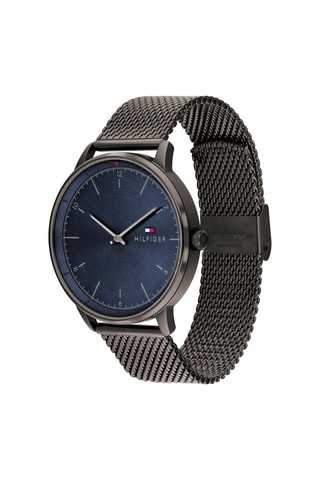 Stalen Quartz Horloge - Grijs en Marineblauw