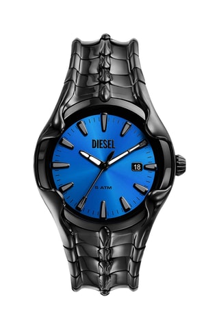 Stalen Quartz Horloge Vert - Zwart en Blauw