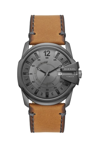 Leren Quartz Horloge Bruin en Grijs