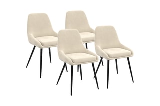 4 chaises Olivia - 47,5 x 79 x 54 cm - Revêtement en velours