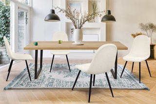 4 chaises Sofia - 43 x 86 x 54 cm - Revêtement tissu bouclette
