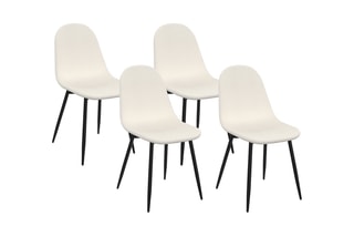 4 chaises Sofia - 43 x 86 x 54 cm - Revêtement tissu bouclette