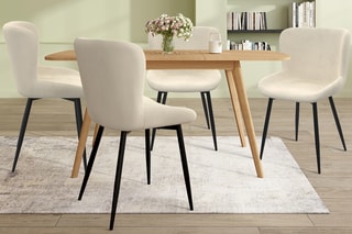 4 chaises Taylor - 49 x 81,5 x 56 cm - Revêtement en velours