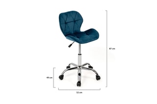 Chaise de bureau à roulettes Daisy - 49 x 73-87 x 52 cm