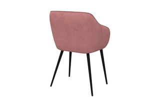 2 fauteuils Julia - Rose et noir - Velours