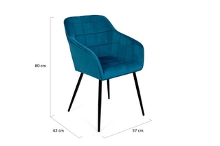 2 fauteuils Melinda - Bleu - Revêtement tissu velours