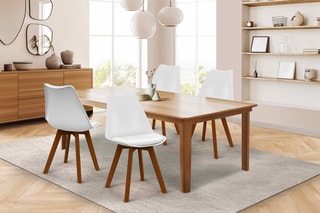 4 chaises Brava - Pieds en hêtre - 46 x 79,5 x 51 cm