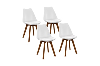 4 chaises Brava - Pieds en hêtre - 46 x 79,5 x 51 cm