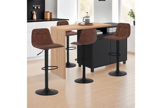 4 tabourets de bar Edison - 39 x 83-104 x 42 cm