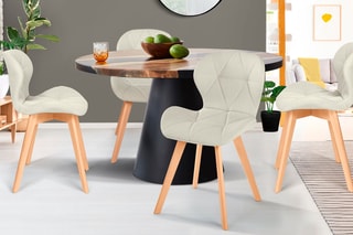 4 chaises Gatsby - Structure en bois - Pieds en hêtre - 47,5 x 50 x 79 cm