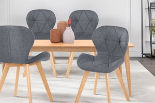4 chaises en bois et hévéa Gatsby - 50 x 79 x 48 cm