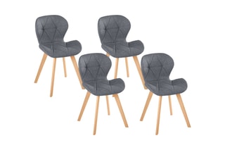 4 chaises en bois et hévéa Gatsby - 50 x 79 x 48 cm