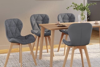 4 chaises en bois et hévéa Gladys - 50 x 48 x 79 cm
