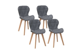 4 chaises en bois et hévéa Gladys - 50 x 48 x 79 cm