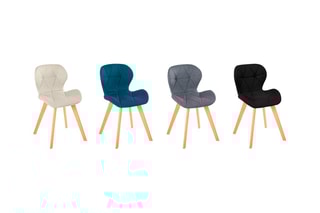 4 chaises en bois et hévéa Gatsby - 50 x 79 x 48 cm