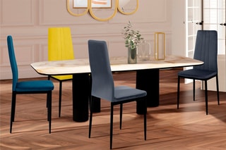 4 chaises Jade - 39 x 96 x 41,5 cm - Revêtement en velours