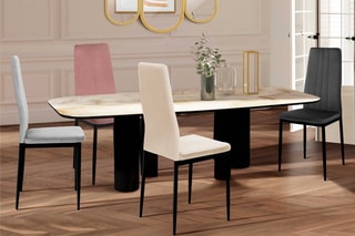 4 chaises Jade - 39 x 96 x 41,5 cm - Revêtement en velours