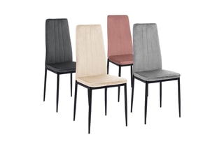 4 chaises Jade - 39 x 96 x 41,5 cm - Revêtement en velours